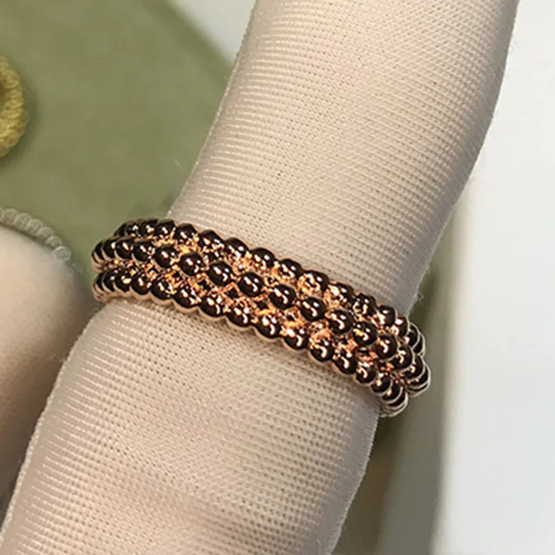 Thick Rose Ring Классический бренд, ювелирные изделия из чистого 925 пробы серебра для женщин, розовое золото, Круглый Круг, набор свадебных ювелирных изделий, круглые бусины, браслет, кольца - Окраска металла: Thick Rose Ring