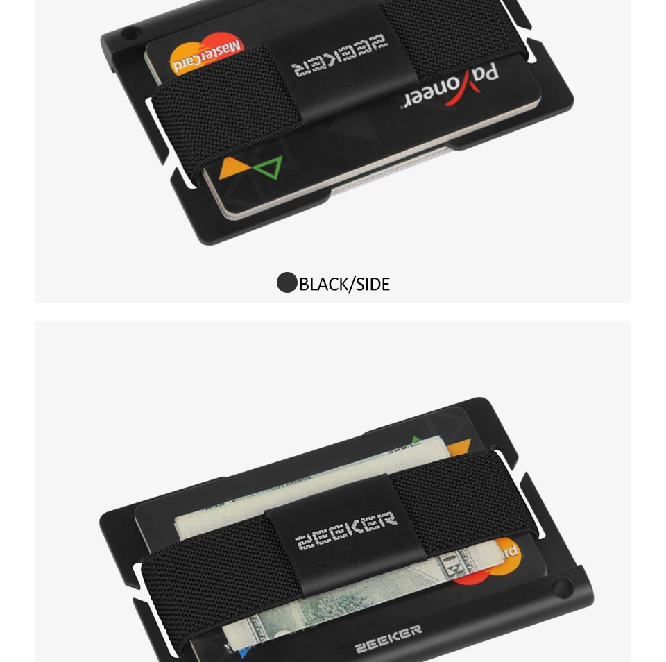 RFID Блокировка держатель кредитной карты металлический передний карман мужской короткий кошелек для Футляр для удостоверения личности визитница тонкий мешок для денег