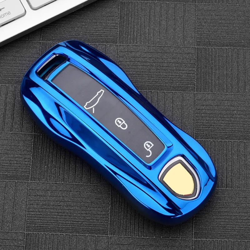 Синий Высокое качество PC+ TPU чехол для ключей защитный чехол для Porsche Panamera- Cayenne - Название цвета: Синий