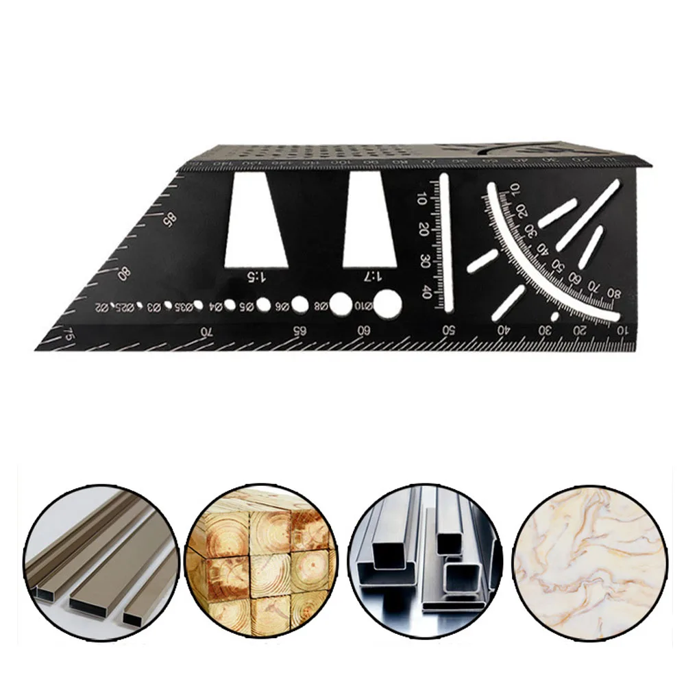  45 90 Degree Measuring Accessories Aluminum Alloy Accurate Portable Multifunctional Woodworking Ang