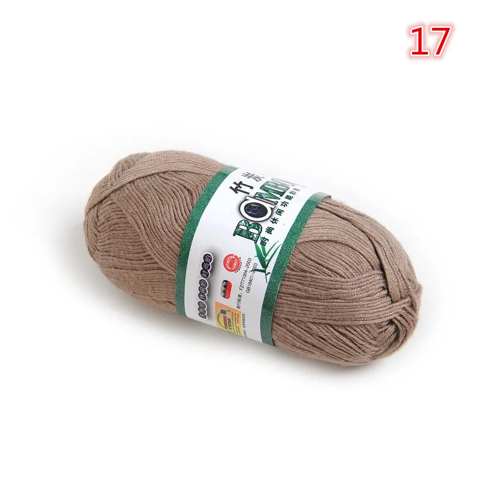 Wholesale! Soft Natural Bamboo Cotton Knitting Yarn Fingering 20 Colors