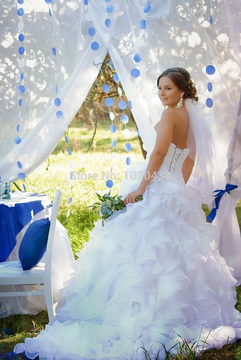 Высокое качество vestido de noiva реальное изображение органзы милое гофрированное свадебное платье длиной до пола платья для матери невесты