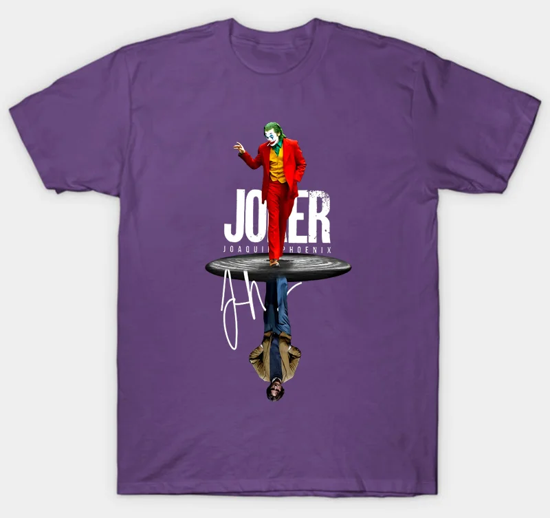 Men Purple Футболка с надписью Joker Reflection Joaquin Phoenix - Цвет: Men Purple