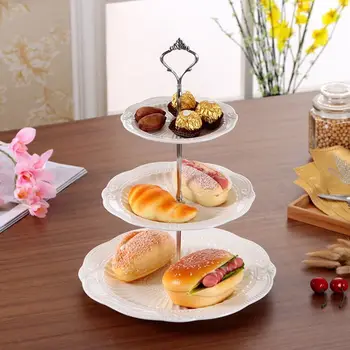 

1 Set 2 or 3 Tier Crown Wedding Party Birthday Cake Plate Stand Handle Fitting Rod Fruit Plates Stand Pastry Tray Cake Stand
