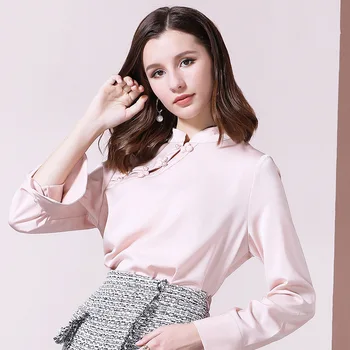 

shirt female 2020 spring the new western style thin section QiPaoShi long-sleeved shirt sleeve head light wind coat