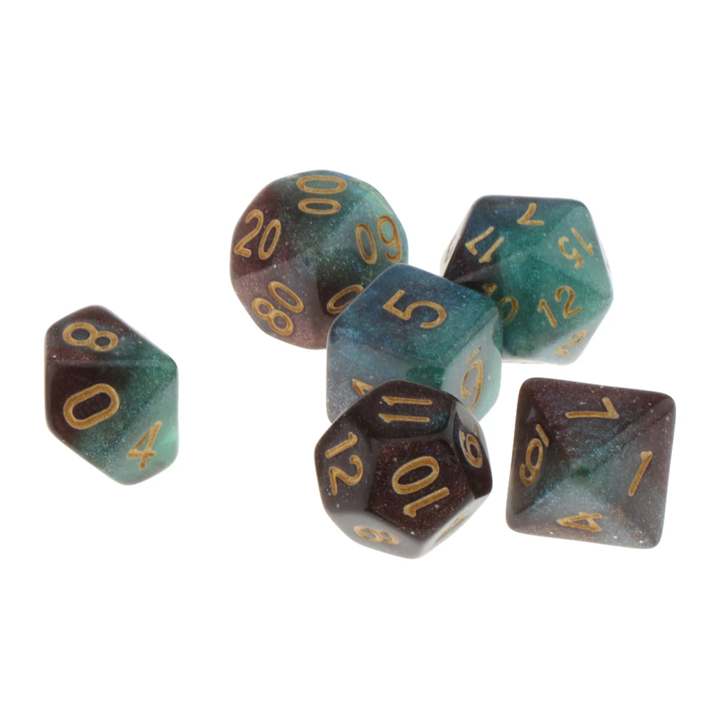7Pc Multi-sided Dices Set D4-D20 MTG DND RPG Board Game Dice for D&D Roleplaying Party Casino Table Game Toy