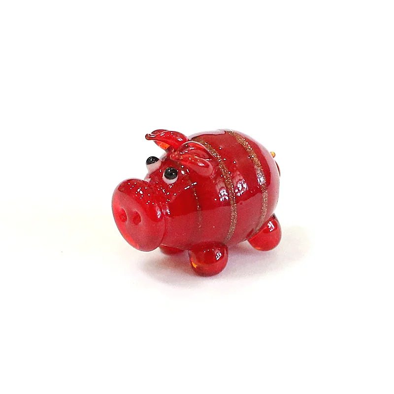 Different Styles Murano Glass Pig Mini Figurines Cute Tiny Animal Craft Ornaments Home Table Fairy Garden Room Kawaii Decoration
