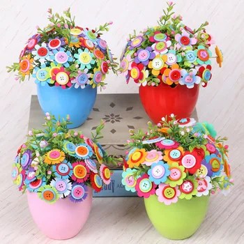 

Buttons The Bouquet Diy Children Handmade Material Package Puzzle Hand Bouquet Craft Toys