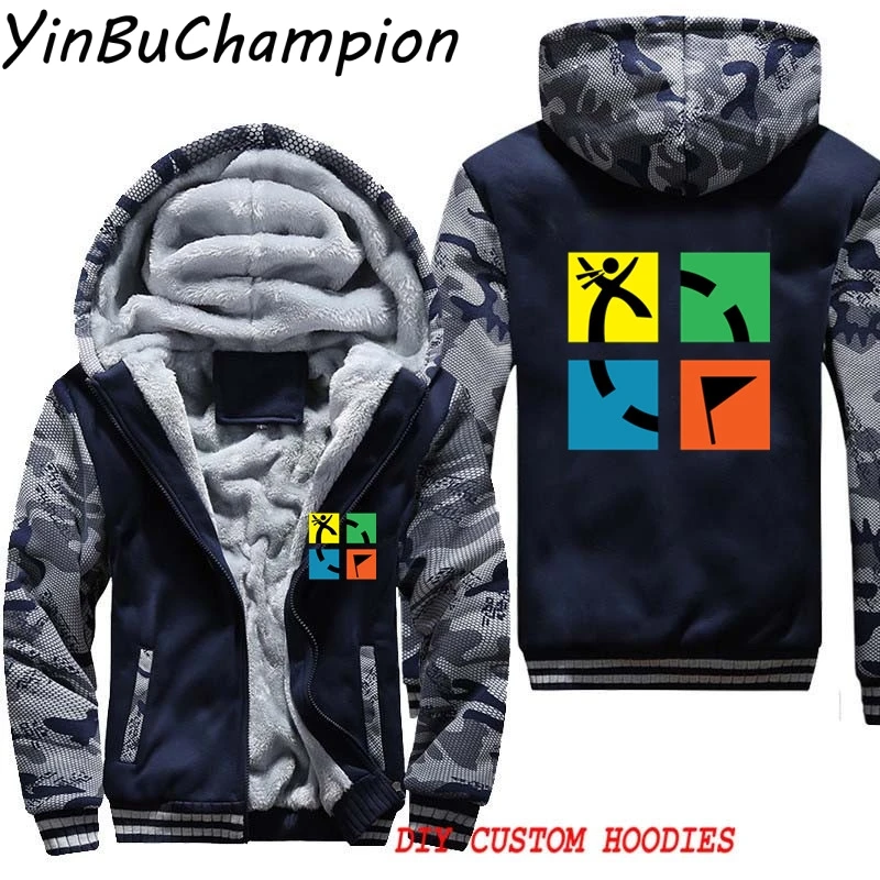 Geocaching Geocache Funny New Men's Hoodies Custom Sweatshirts Printed Tracksuits Pullover Men Jacsket Thicken Fleece M-5XL - Цвет: Серый