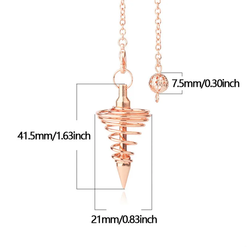 Рейки металлический маятник для выдавливания гадания Исцеление духовный Wicca для женщин и мужчин амулет Спиральный Конус Пирамида кулон Шарм ювелирные изделия