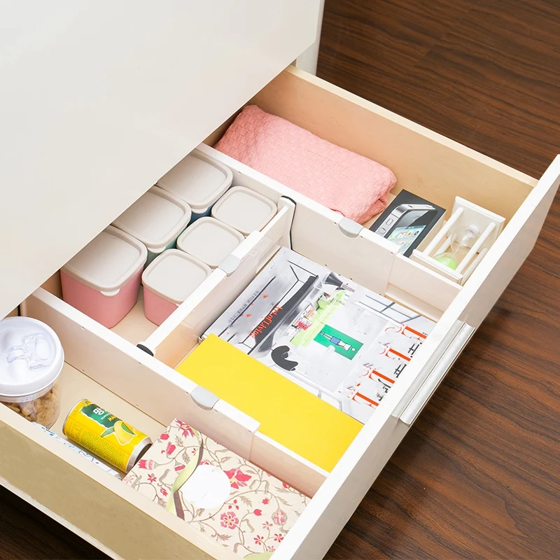 3Pcs Drawer Dividers Organizer Multiuse Adjustable Drawers Partition Board for Wardrobe-L