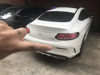 Для benz C205 c-класс купе спойлер 2 двери C63 стиль АБС пластик Материал заднее крыло автомобиля Цвет задний спойлер- спойлер