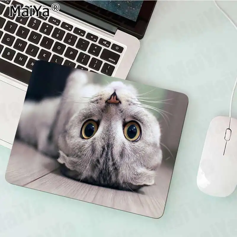 Not Lock Edge20x25cm Maiya ваш собственный коврик для кошек, ног, зеленых глаз, кошек под ковриком, прочный резиновый коврик для мыши,, большой коврик для мыши, клавиатуры, коврик - Цвет: Not Lock Edge20x25cm