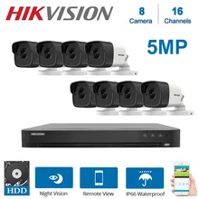HIK 16 каналов DVR комплект Гибридный видео наблюдения рекордер DS-7216HUHI-K2 с 5MP пуля камеры безопасности DS-2CE16H0T-ITF комплект