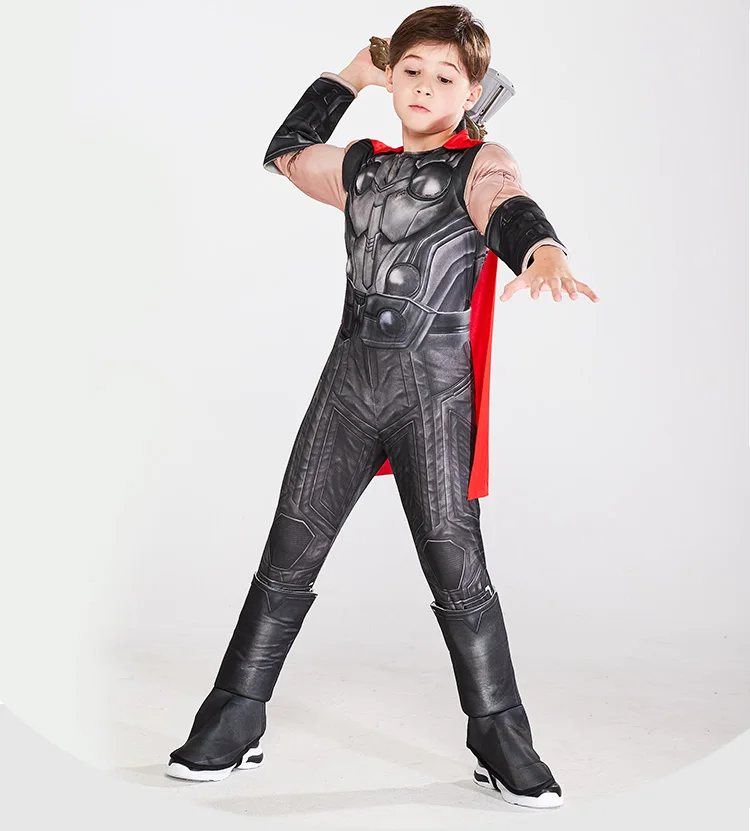 Kids Super Hero Kids Adults Muscle Thor Cosplay Costumes Clothes With Harmmer Avengers Child Stormbreaker Halloween Costumes - Цвет: Kids