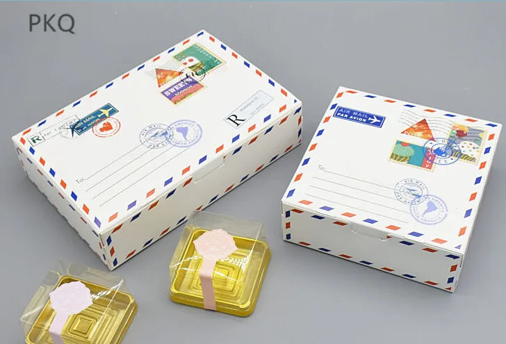

Envelope cake box white rectangular pastry biscuit West point baking box square Maccaron Package Kraft paper gift cupcake box