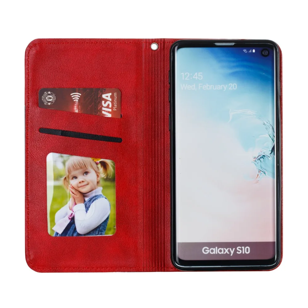 S8 S9 S10E плюс S7 Edge кожаный бумажник Чехлы для samsung Galaxy Note 8, 9, 10, чехол для телефона с магнитом держатель для карт флип стенд сумки