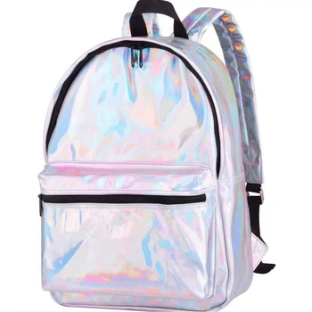 

Laser School Bag Female Fashion Street Glossy Student Bag Large Capacity Travel Backpack ZF10600