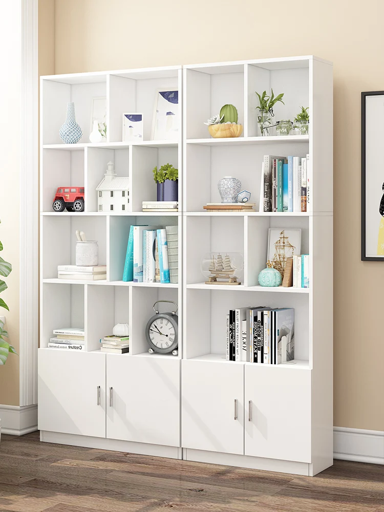 

Bookcase shelf shelf simple modern landing students children combination bookcase shelf with cabinet door