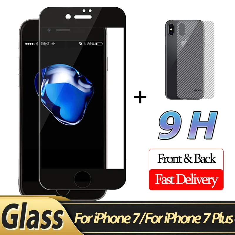 

2-in-1 Front Glass + Back Film for iPhone 7 3D Glass For iPhone 7 Plus Screen Protector Soft Film for iphone 7 protective glass