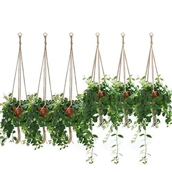 

6*Flower Pot Jute Rope Net Plant Hanger Holder Macrame Hanging Basket House Rope