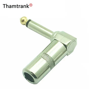 

10pcs/lot 1/4" Right Angle Plug 6 Corners 6.35mm Mono Male Plug Wire Connector Audio JACK 6.3MM Plug for electric guitar pedal