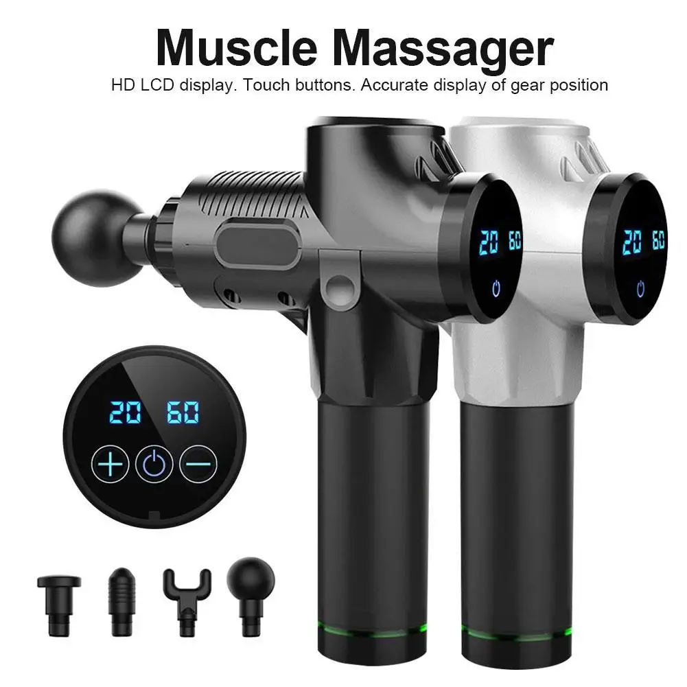 Electric Massager Hand-held Muscle Stimulator Massage Gun Vibrating Deep Therapy Relaxation Fascia Fitness Exercise Pain Relief