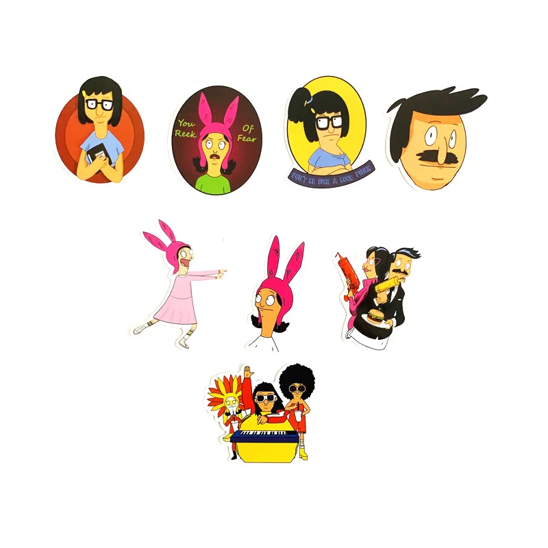 34 шт. Bob's burger ПВХ водонепроницаемый мультфильм стикер для автомобиля багаж телефон ноутбук мото велосипед настенные наклейки для гитары