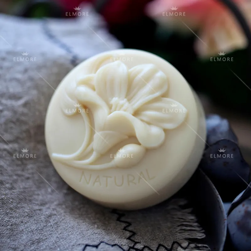 Silicone Mold Round Silicone Soap Mold Flower Silicone Mould for Natural Soap Decorating Scented Wax Melt Molds