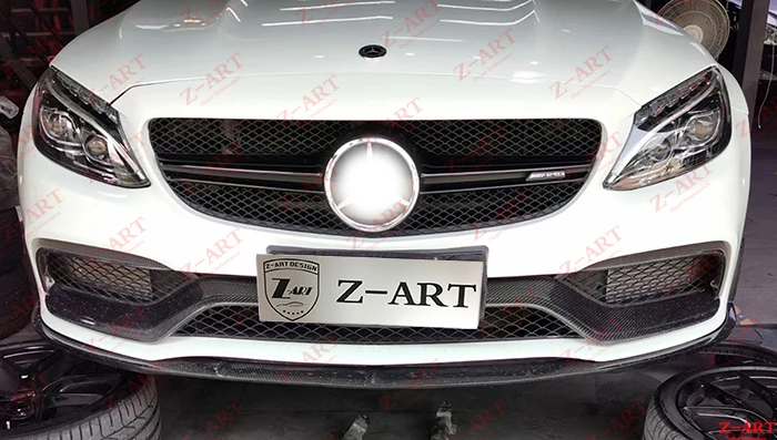 Z-ART Передняя Губка из углеродного волокна для AMG C63 передний спойлер из углеродного волокна для W205 C63 Передняя Губка из углеродного волокна