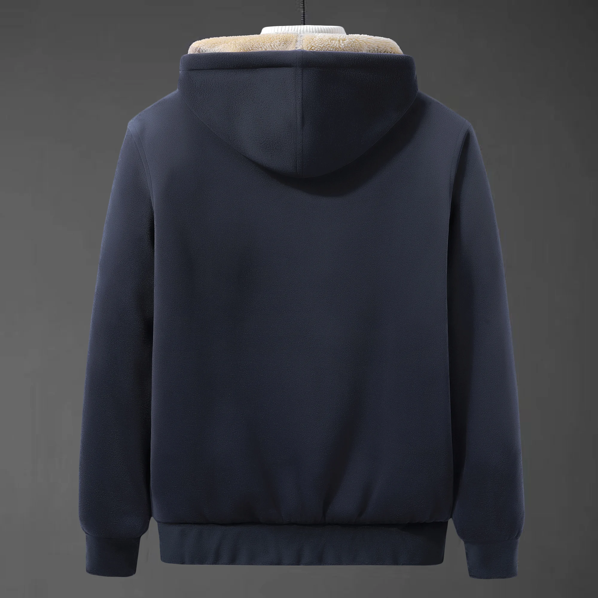Greatest  2019 Winter New Soft Velvet Men's Hooded Fleece Warm Jackets Thicken Casual Thermal Coat Big Size 4
