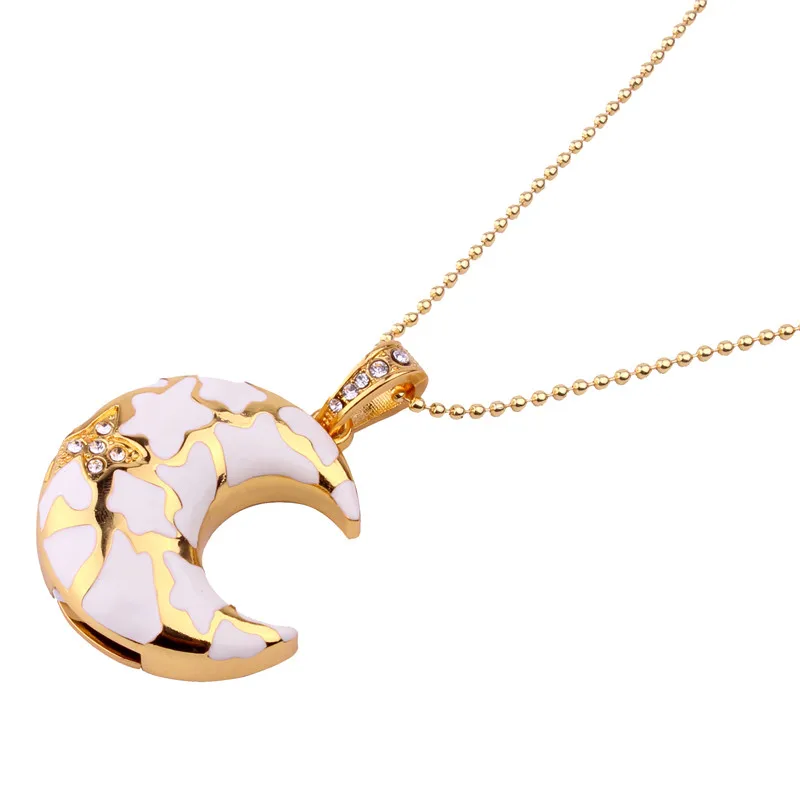 JASTER crystal moon USB флеш-накопитель 16 ГБ 32 ГБ драгоценный камень флеш-накопитель подарок девушке - Цвет: White