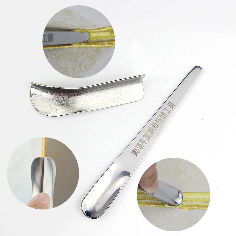 Steel Wall Putty Knife Scraper Ceramic Tile Beauty Seam Agent Yin Yang Corner Shovel remover Pressure Seamer Hand Tool Tile Gap Repair Knife 2pcs/set