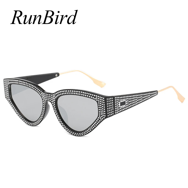 RunBird, модные, стразы, кошачий глаз, солнцезащитные очки, женские, роскошные, с бриллиантами, солнцезащитные очки, женские, красные, серые, желтые, очки oculos 5436
