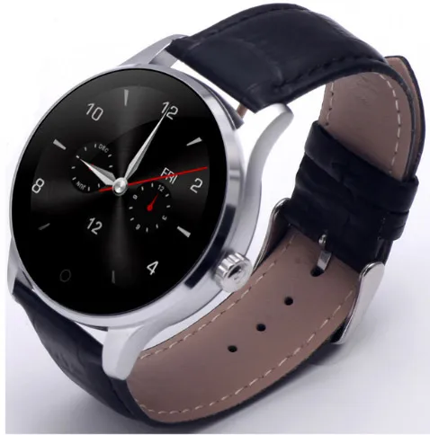 Smarcent K88H умные часы Bluetooth монитор сердечного ритма трек наручные часы Шагомер Смарт-часы с функцией набора телефона для Android IOS - Цвет: Silver black leather