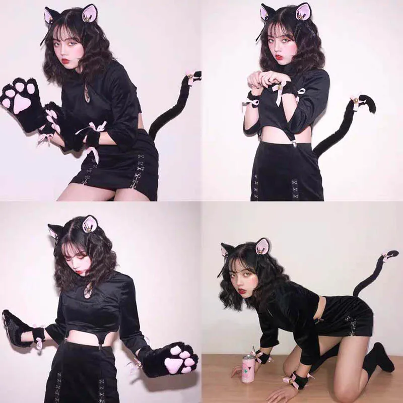 Костюм для косплея перчатки с кошачьими крапанами комплект из 5 предметов