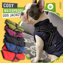 Large Pet Dog Jacket With Harness Winter Warm Dog Clothes For Labrador Waterproof Big Dog Coat Chihuahua French Bulldog Outfits