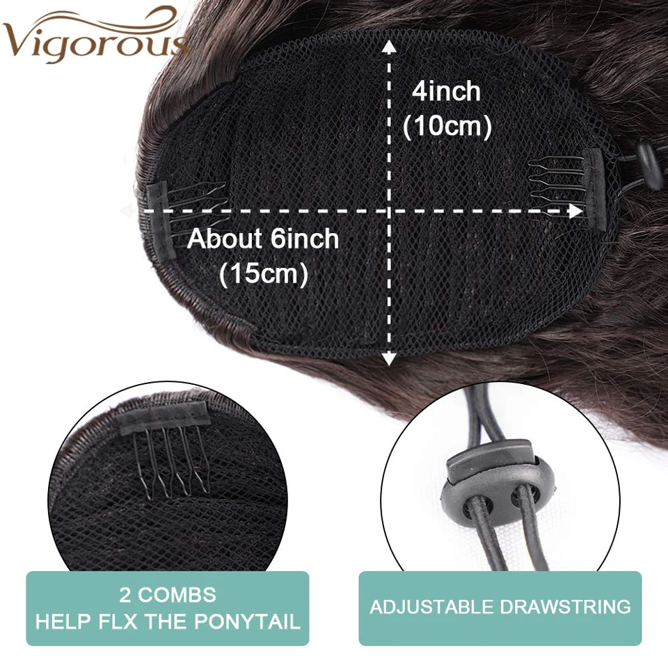 MONIXI Synthetic Long Wavy Ponytail Hair Synthetic Drawstring Ponytail Clip in Hairpiece Black Wave Ponytail for Black Women MONIXI Synthetic Long Wavy Ponytail Hair Synthetic Drawstring Ponytail Clip in Hairpiece Black Wave Ponytail for Black Women