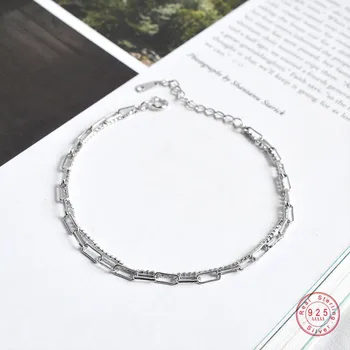 

OBEAR 925 Sterling Silver Double Layer Geometric Round bead Beads Bracelets for Women Elegant Bracelets 925 Festival Jewelry