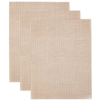 

8 Pieces of Non-Stick Barbecue Mesh Mat Reusable Heat-Resistant Barbecue Mesh Mat 40X33cm Barbecue Mat Copper Color