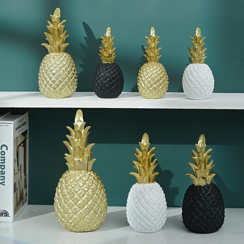 

Nordic Resin Home Decor Home Decoration Accessories Golden Pineapple Home Wine Cabinet Decoration European Kawaii Accessories