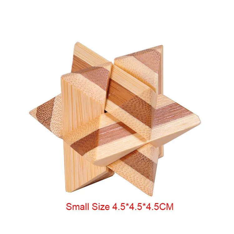 Дизайн IQ головоломка Kong Ming замок 3D деревянные блокировка заусенцев паззлы игра игрушка бамбук маленький размер для взрослых детей