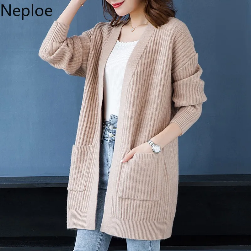Women Cardigans Casual Loose Open Front Sweater Elastic Fashion Knitted Coat 