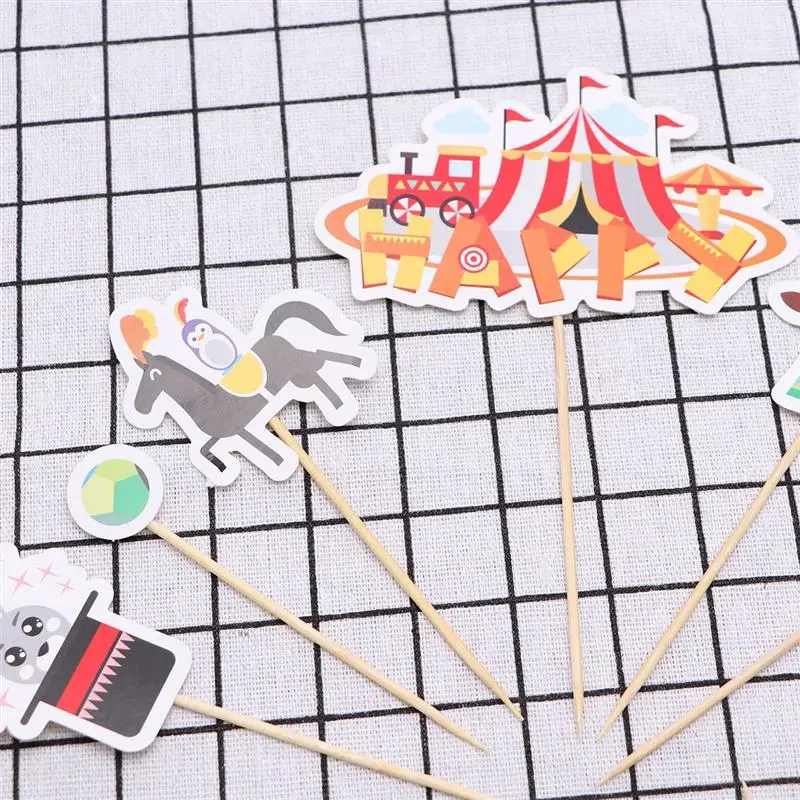 11pcs Topper Decor Cute Funny Practical Acrobatics Clown Cake Decor Circus Cake Pick For Festival Gathering Party