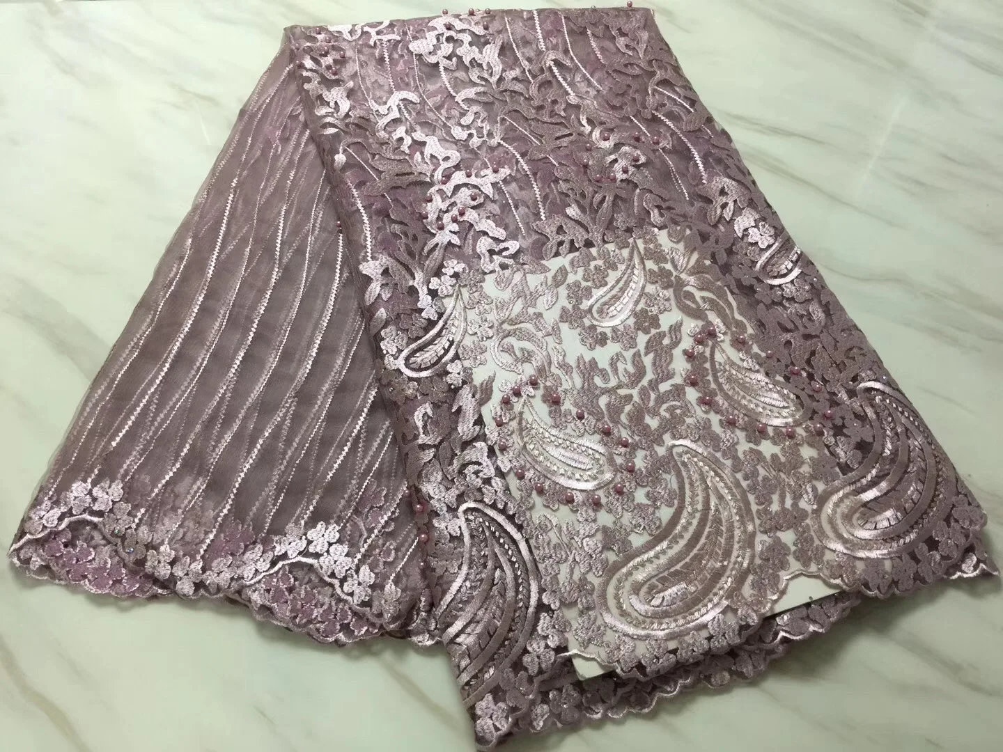 Черная африканская кружевная ткань высокое качество кружевная французская сетчатая ткань с бисером камни нигерийские швейцарские кружевные ткани для платья PL29101 - Цвет: As picture