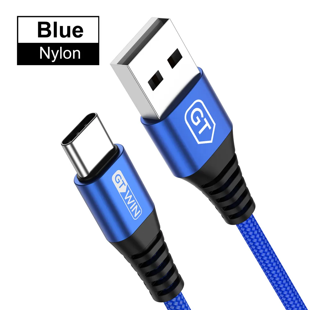 GTWIN 2 м микро USB кабель Быстрая зарядка для Xiaomi Redmi Note 5 Pro Android кабель для передачи данных для мобильного телефона для samsung S7 микро зарядное устройство - Color: Blue