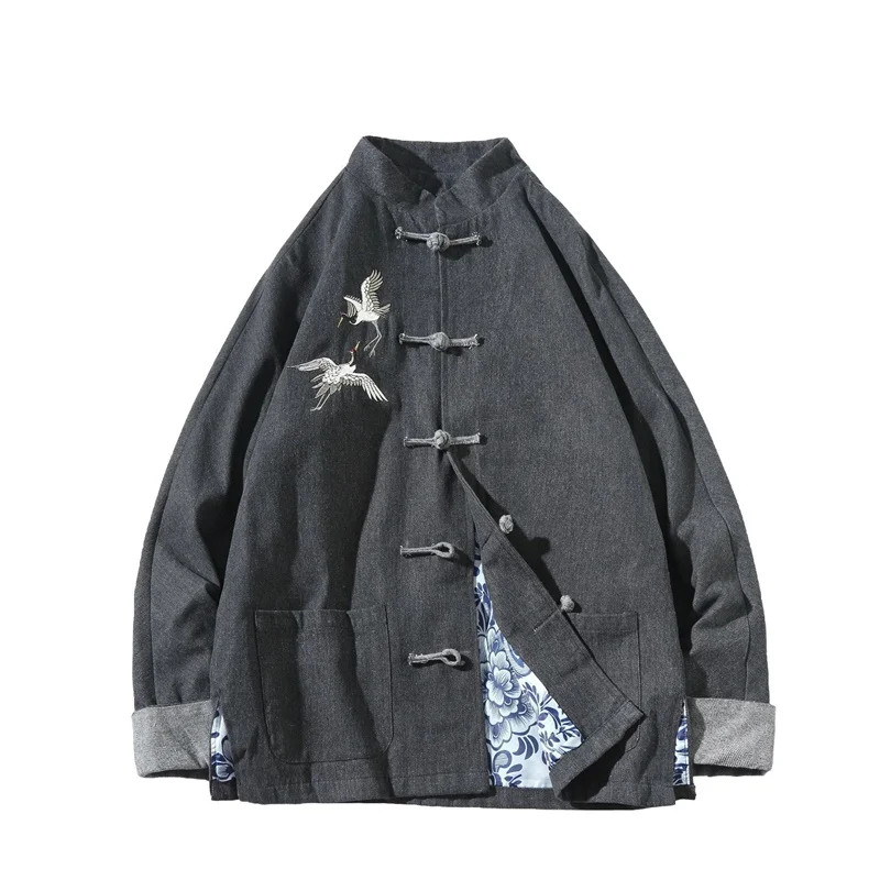 Traditional Chinese Clothing For Men Outerwear Male Jacket Mandarin Collar Suit Tangzhuang Men Clothes 2019 KK3251