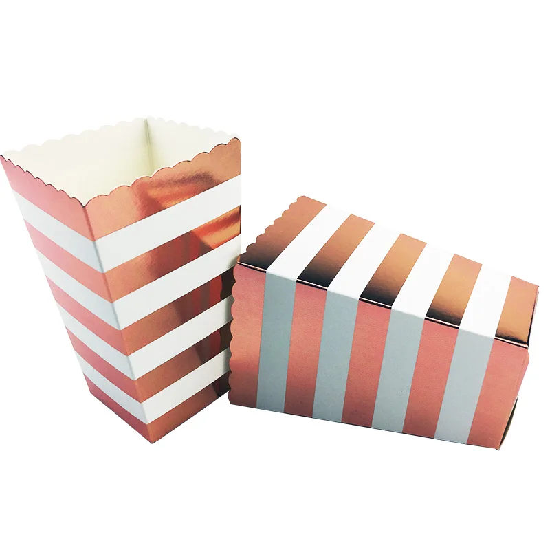 popcorn box 6pcs Принадлежности для дня рождения, одноразовые столовые приборы, тарелки из розового золота, салфетки для стаканчиков для свадьбы, дня рождения, вечерние украшения - Цвет: popcorn box 6pcs
