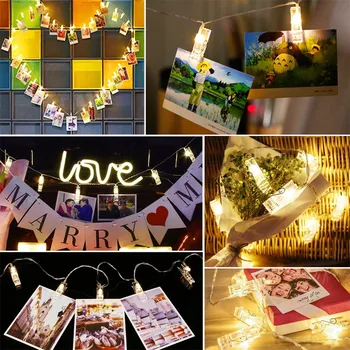 

Photo Iight String 40 LED Iights Remote Control Battery Powered Warm White Iight Wedding Home Party Decor Photo Iight String#40