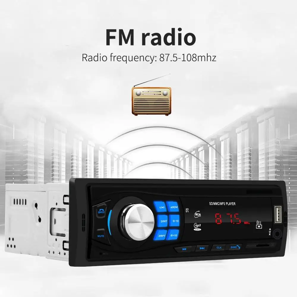 Новая Автомобильная магнитола 12 В автомобильная стереомагнитола u диск FM Aux IN